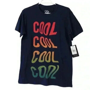 CHASER BRAND TEE SHIRT MENS SMALL COOL COTTON VINTAGE VIBES TOP NAVY BLUE